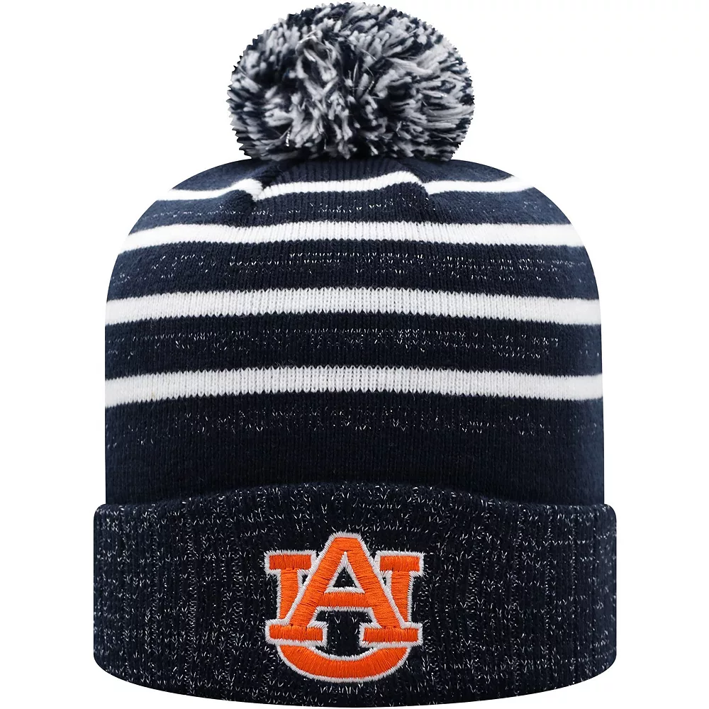 Women's Top Of The World Navy Auburn Tigers Shimmering Cuffed Knit Hat With Pom 2 Women's Top Of The World Navy Auburn Tigers Shimmering Cuffed Knit Hat With Pom - Image 2