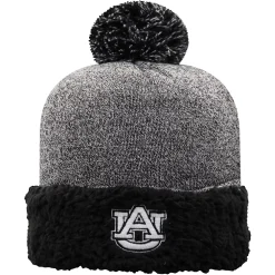 Women's Top Of The World Black Auburn Tigers Snug Cuffed Knit Hat With Pom