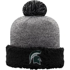 Alternative view of Women's Top Of The World Black Michigan State Spartans Snug Cuffed Knit Hat With Pom