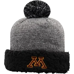 Alternative view of Women's Top Of The World Black Minnesota Golden Gophers Snug Cuffed Knit Hat With Pom