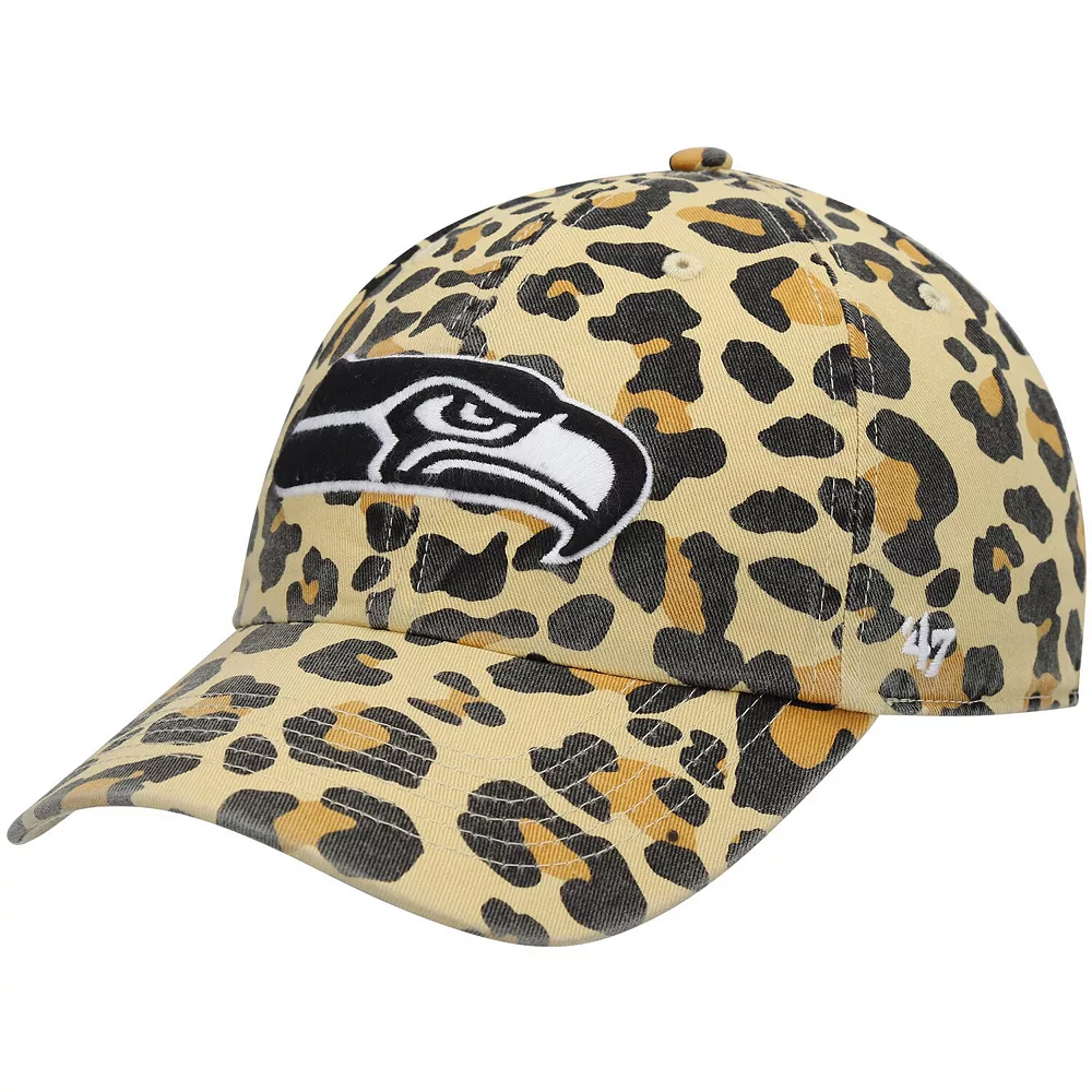Women's '47 Tan Seattle Seahawks Bagheera Clean Up Allover Adjustable Hat 1 Women's '47 Tan Seattle Seahawks Bagheera Clean Up Allover Adjustable Hat