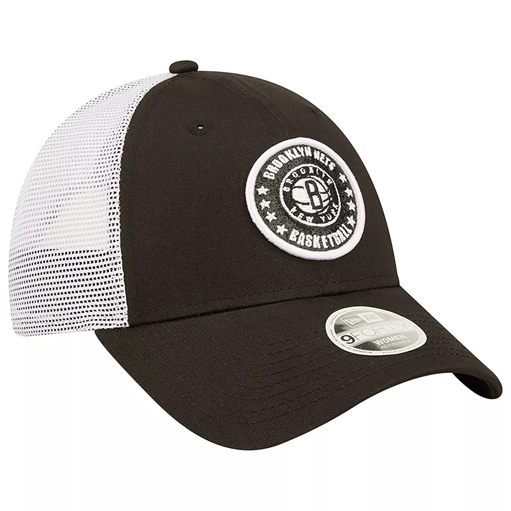 Women's New Era Black/White Brooklyn Nets Glitter Patch 9FORTY Snapback Hat 2 Women's New Era Black/White Brooklyn Nets Glitter Patch 9FORTY Snapback Hat - Image 2