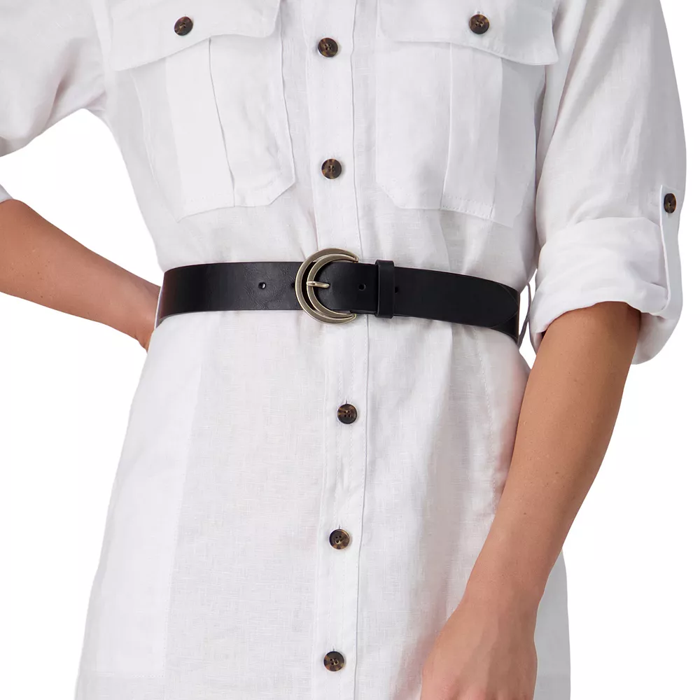 Women's LC Lauren Conrad Crescent Cut-Out Retro Buckle Belt In Regular & Plus 6 Women's LC Lauren Conrad Crescent Cut-Out Retro Buckle Belt In Regular & Plus - Image 6