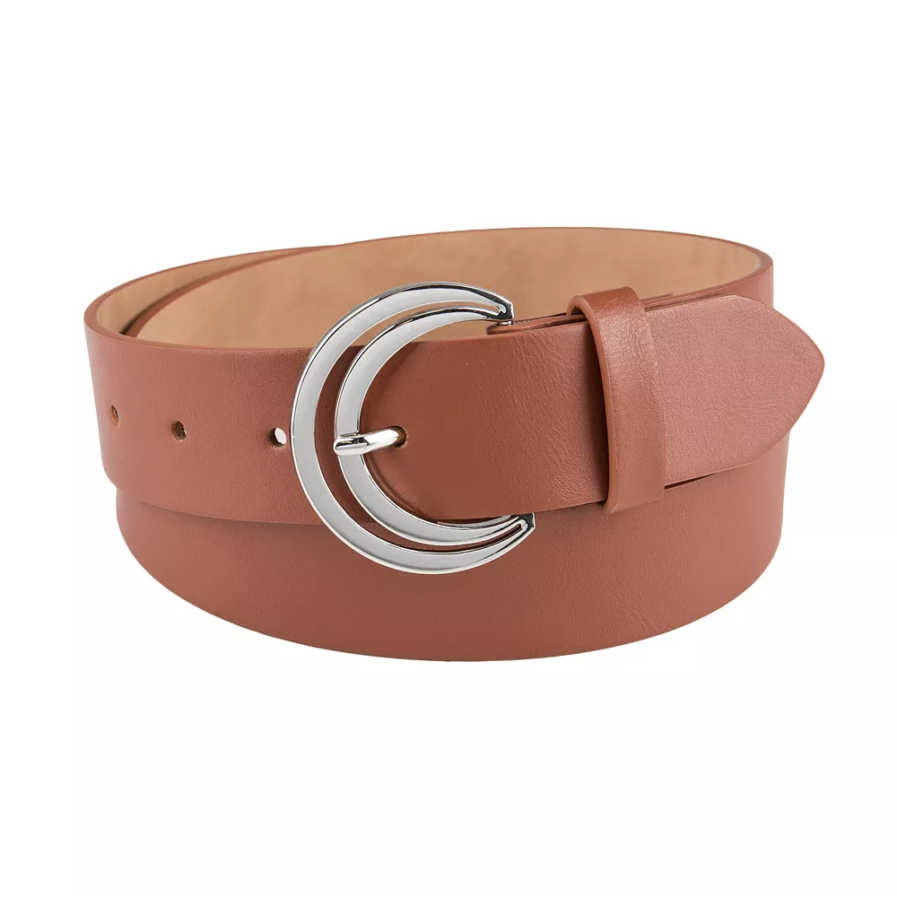 Women's LC Lauren Conrad Crescent Cut-Out Retro Buckle Belt In Regular & Plus 1 Women's LC Lauren Conrad Crescent Cut-Out Retro Buckle Belt In Regular & Plus