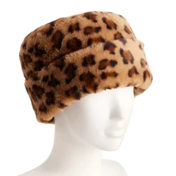 Alternative view of Women's Nine West Leopard Print Faux Fur Cuffed Cloche Hat