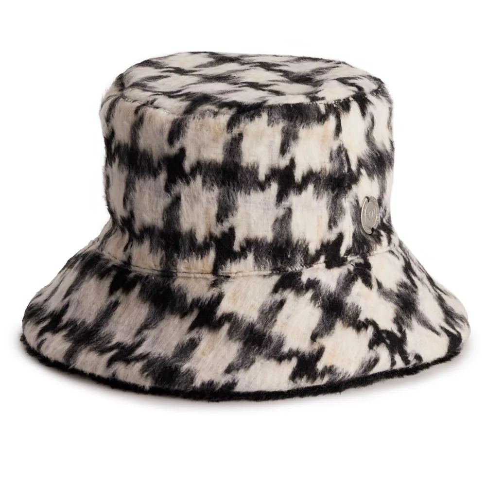 Women's Nine West Reversible Houndstooth Faux Fur Bucket Hat 1 Women's Nine West Reversible Houndstooth Faux Fur Bucket Hat