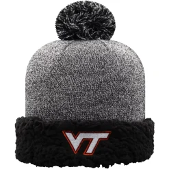 Alternative view of Women's Top Of The World Black Virginia Tech Hokies Snug Cuffed Knit Hat With Pom