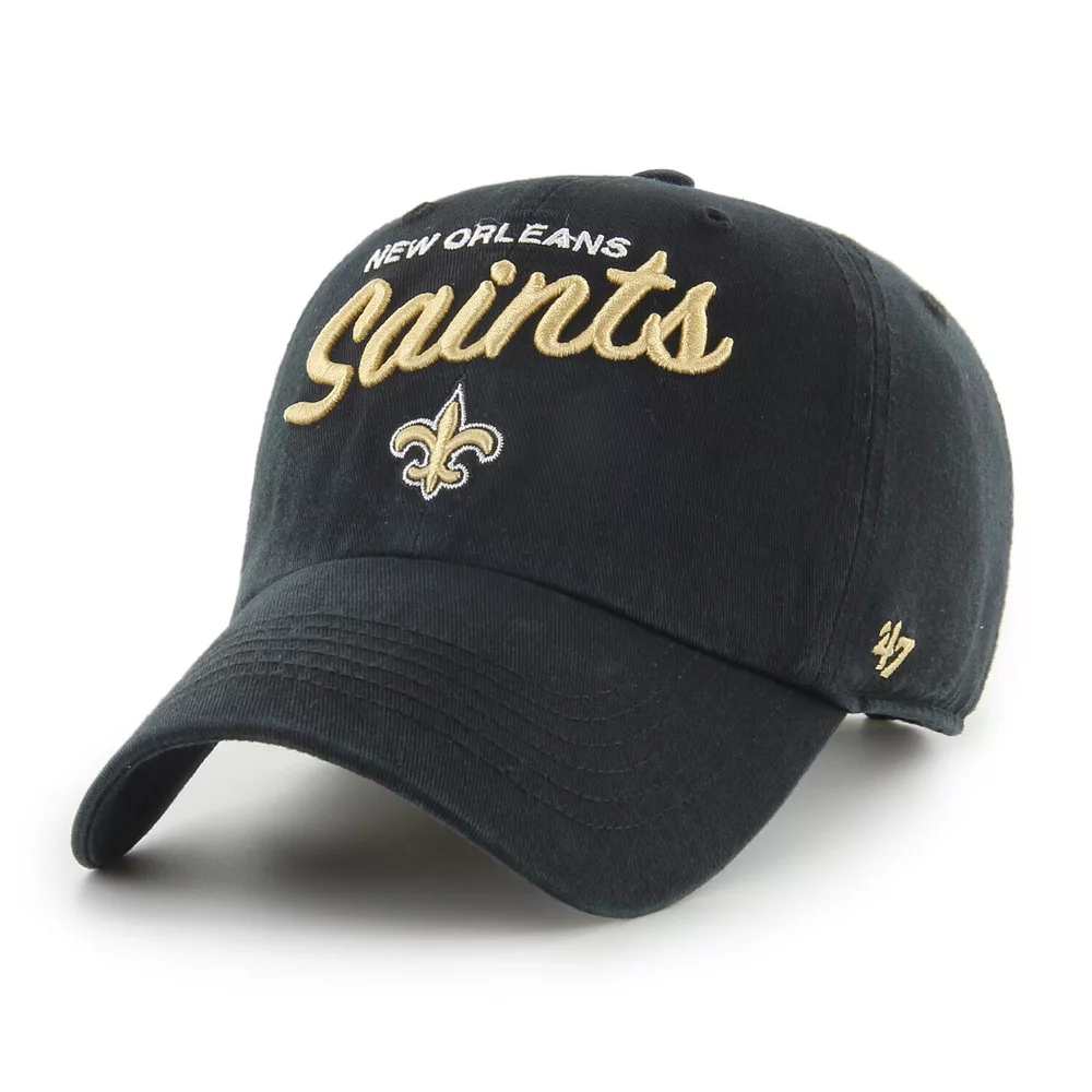 Women's '47 Black New Orleans Saints Phoebe Clean Up Adjustable Hat 2 Women's '47 Black New Orleans Saints Phoebe Clean Up Adjustable Hat - Image 2