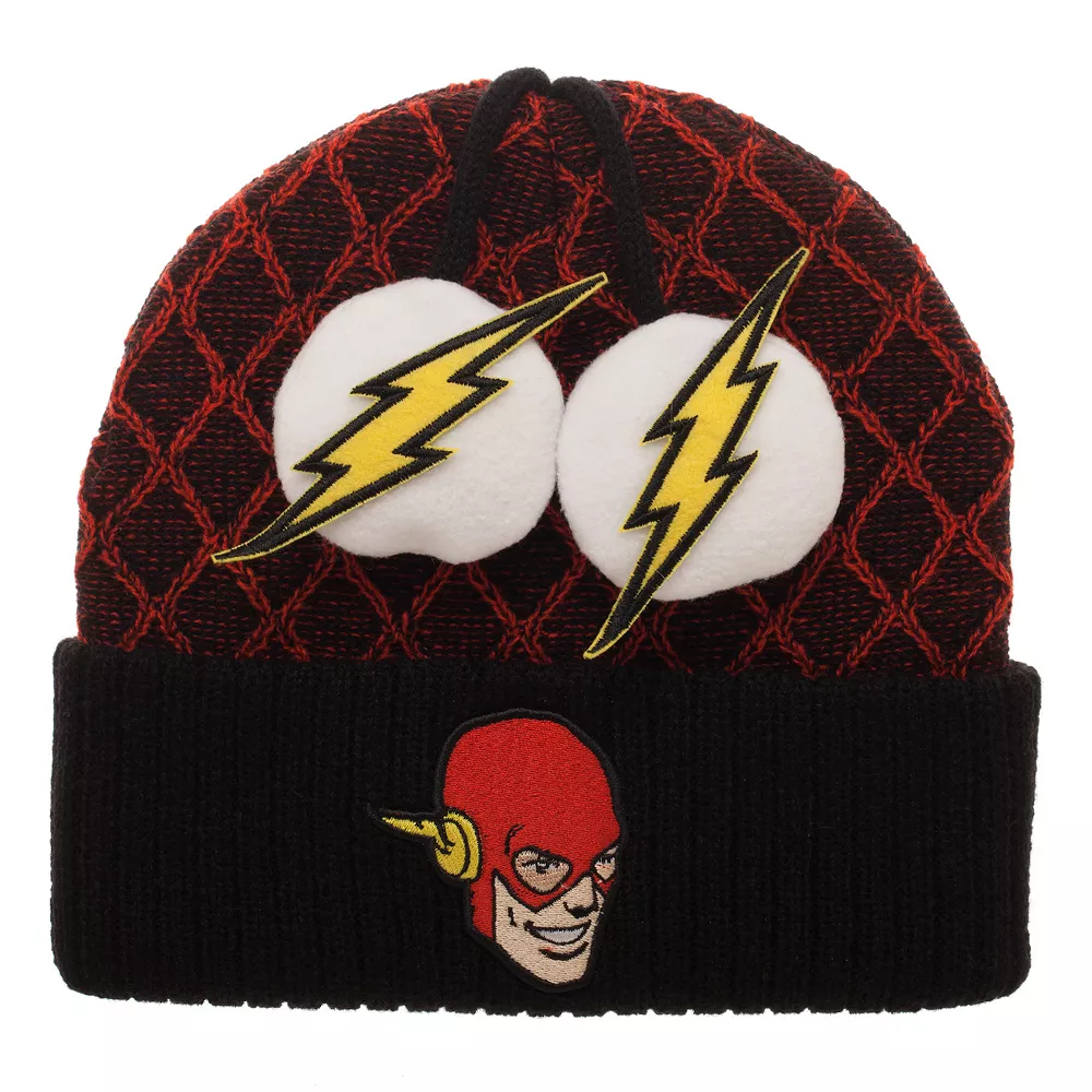 Licensed Character Flash Symbol And Character Cuff Beanie 1 Licensed Character Flash Symbol And Character Cuff Beanie