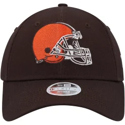 Women's New Era Brown Cleveland Browns Simple 9FORTY Adjustable Hat -SHED RAIN Sales Store 5938693 ALT2