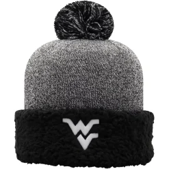 Women's Top Of The World Black West Virginia Mountaineers Snug Cuffed Knit Hat With Pom