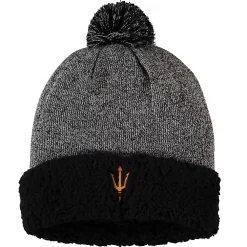 Women's Top Of The World Black Arizona State Sun Devils Snug Cuffed Knit Hat With Pom