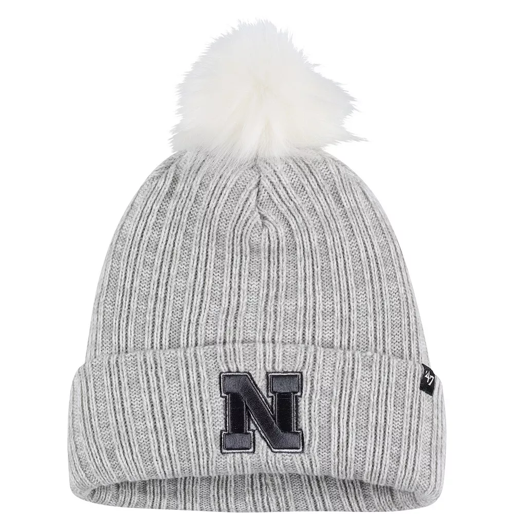 Women's '47 Gray Nebraska Huskers Koda Cuffed Knit Hat With Pom 1 Women's '47 Gray Nebraska Huskers Koda Cuffed Knit Hat With Pom
