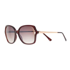 Women's Nine West 55mm Metallic Accent Vented Square Gradient Sunglasses