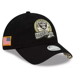Women's New Era Black Las Vegas Raiders 2022 Salute To Service 9TWENTY Adjustable Hat -SHED RAIN Sales Store 6125693 ALT