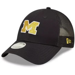 Women's New Era Navy Michigan Wolverines 9FORTY Logo Spark Trucker Snapback Hat