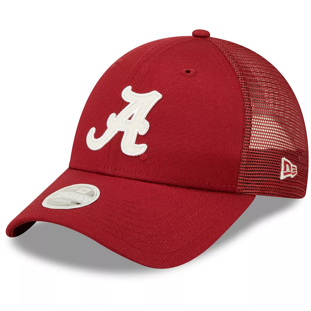 Women's New Era Crimson Alabama Crimson Tide 9FORTY Logo Spark Trucker Snapback Hat 1 Women's New Era Crimson Alabama Crimson Tide 9FORTY Logo Spark Trucker Snapback Hat
