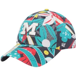 Women's '47 Charcoal Michigan Wolverines Plumeria Clean Up Adjustable Hat -SHED RAIN Sales Store 6155162 ALT