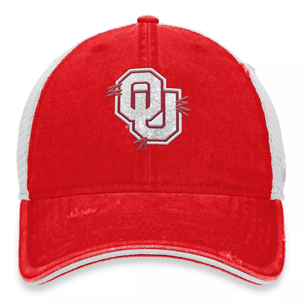 Women's Top Of The World Crimson/White Oklahoma Sooners Radiant Trucker Snapback Hat 3 Women's Top Of The World Crimson/White Oklahoma Sooners Radiant Trucker Snapback Hat - Image 3
