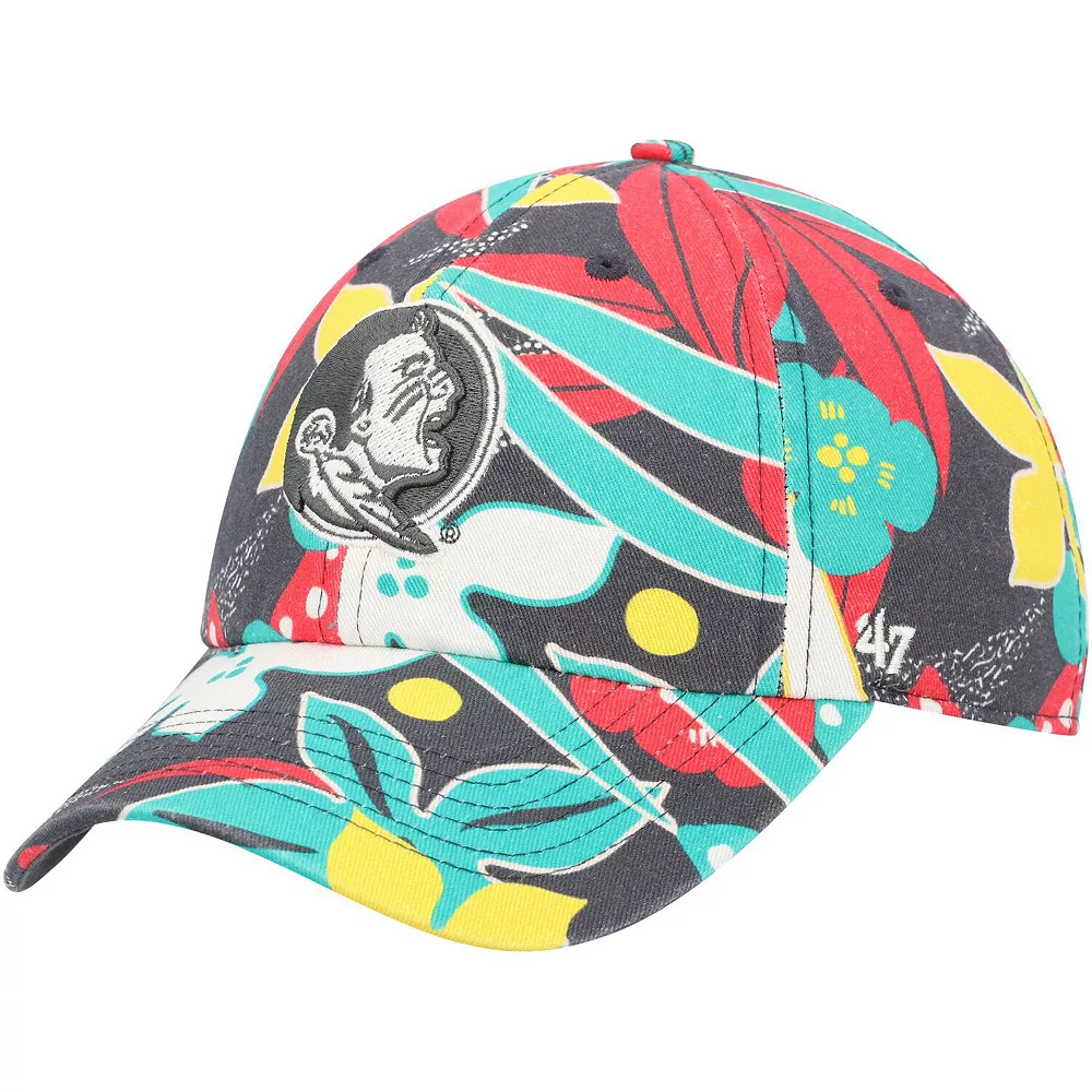 Women's '47 Charcoal Florida State Seminoles Plumeria Clean Up Adjustable Hat 2 Women's '47 Charcoal Florida State Seminoles Plumeria Clean Up Adjustable Hat - Image 2