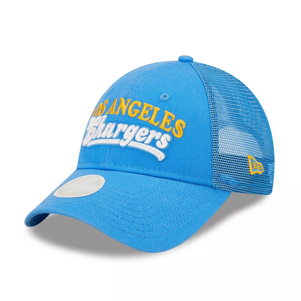 Women's New Era Powder Blue Los Angeles Chargers Team Trucker 9FORTY Snapback Hat 1 Women's New Era Powder Blue Los Angeles Chargers Team Trucker 9FORTY Snapback Hat