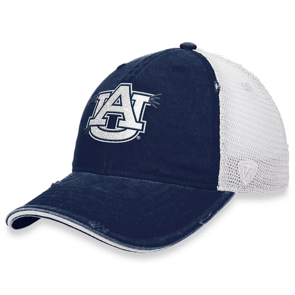 Women's Top Of The World Navy/White Auburn Tigers Radiant Trucker Snapback Hat 1 Women's Top Of The World Navy/White Auburn Tigers Radiant Trucker Snapback Hat
