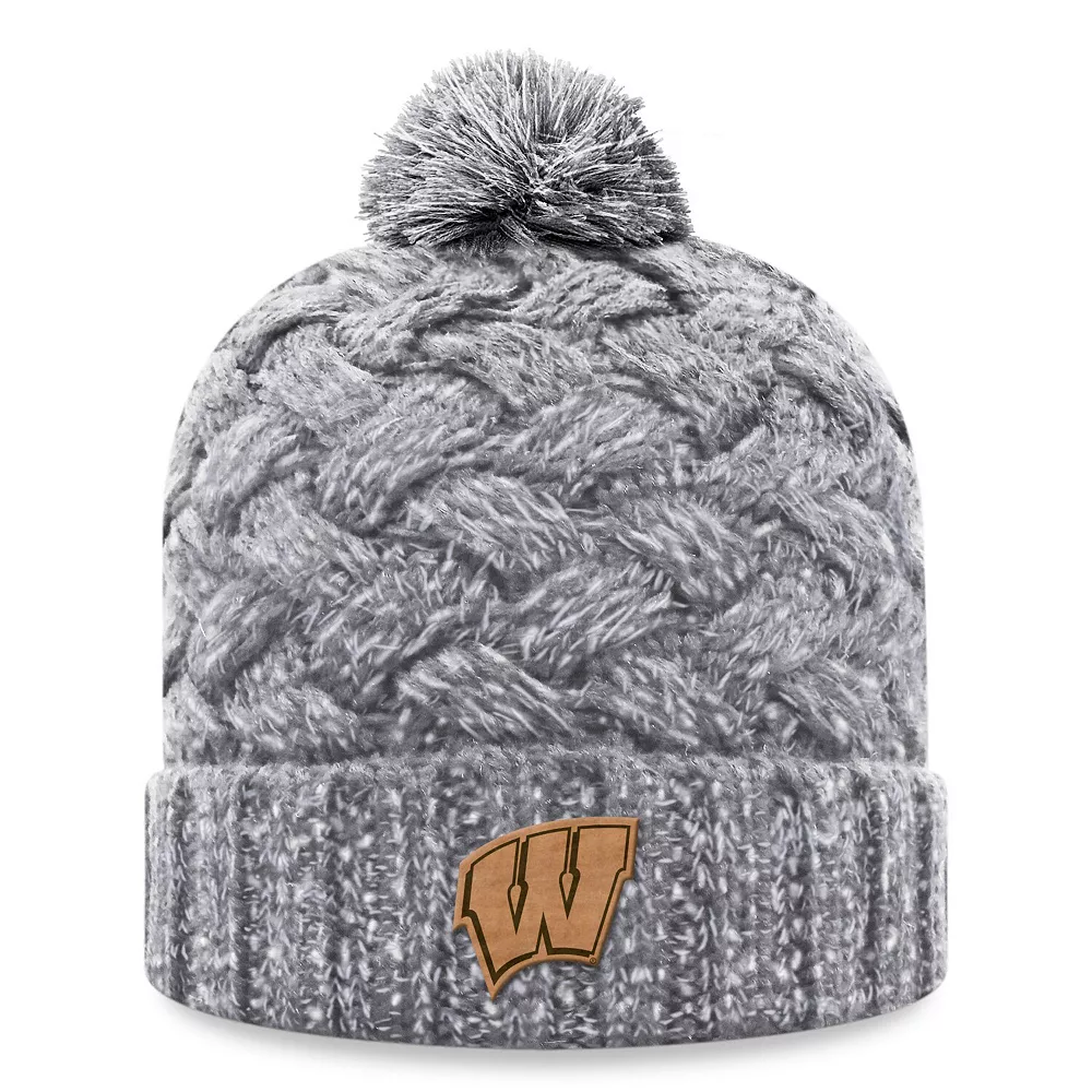 Unbranded Women's Top Of The World Heather Gray Wisconsin Badgers Arctic Cuffed Knit Hat With Pom 2 Unbranded Women's Top Of The World Heather Gray Wisconsin Badgers Arctic Cuffed Knit Hat With Pom - Image 2