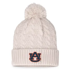 Women's Top Of The World Cream Auburn Tigers Pearl Cuffed Knit Hat With Pom