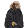 Women's '47 Black Chicago Blackhawks Meeko Cuffed Knit Hat With Pom