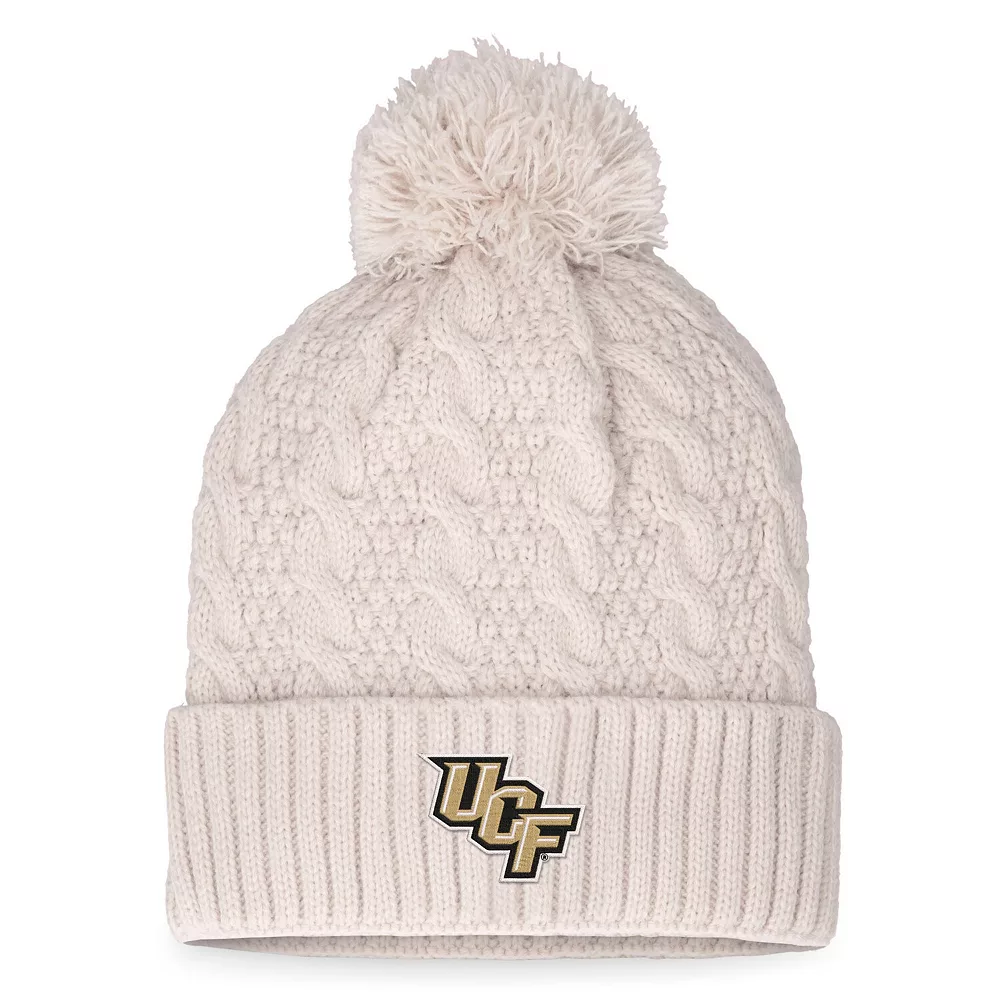 Women's Top Of The World Cream UCF Knights Pearl Cuffed Knit Hat With Pom 1 Women's Top Of The World Cream UCF Knights Pearl Cuffed Knit Hat With Pom