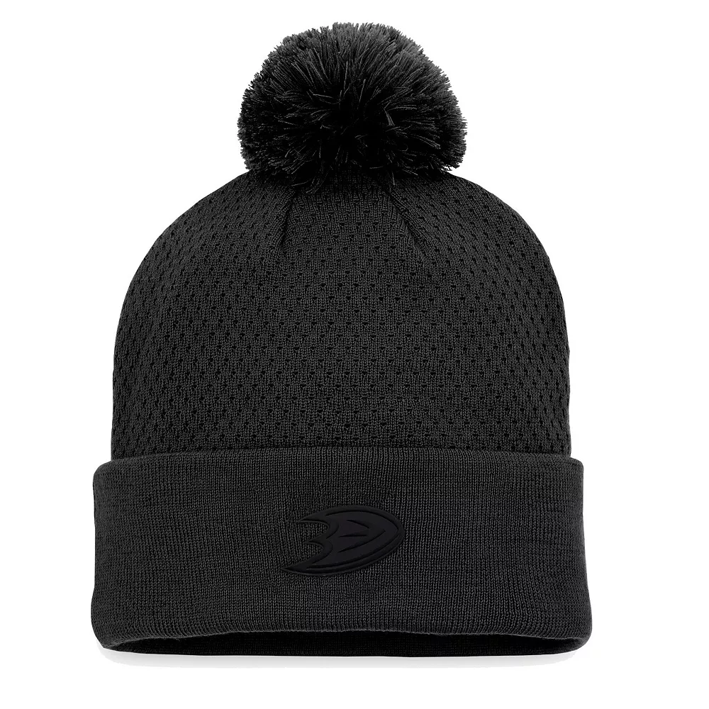 Women's Fanatics Branded Black Anaheim Ducks Authentic Pro Road Cuffed Knit Hat With Pom 2 Women's Fanatics Branded Black Anaheim Ducks Authentic Pro Road Cuffed Knit Hat With Pom - Image 2